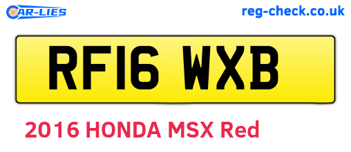RF16WXB are the vehicle registration plates.