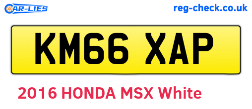 KM66XAP are the vehicle registration plates.