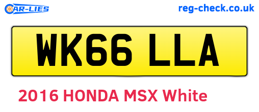 WK66LLA are the vehicle registration plates.