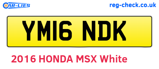 YM16NDK are the vehicle registration plates.