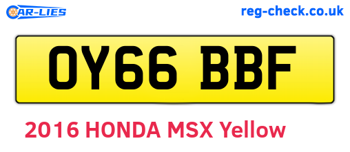 OY66BBF are the vehicle registration plates.