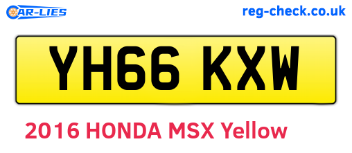YH66KXW are the vehicle registration plates.