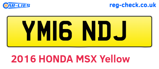YM16NDJ are the vehicle registration plates.
