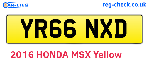 YR66NXD are the vehicle registration plates.