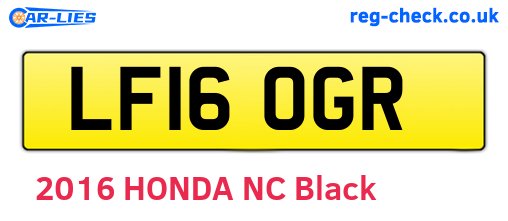 LF16OGR are the vehicle registration plates.