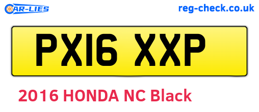 PX16XXP are the vehicle registration plates.
