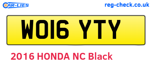 WO16YTY are the vehicle registration plates.