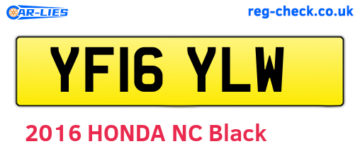 YF16YLW are the vehicle registration plates.