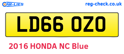 LD66OZO are the vehicle registration plates.