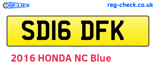 SD16DFK are the vehicle registration plates.