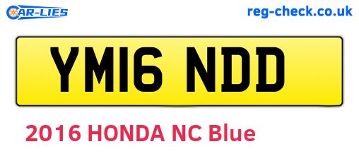 YM16NDD are the vehicle registration plates.