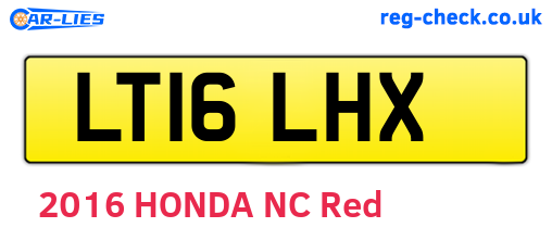 LT16LHX are the vehicle registration plates.