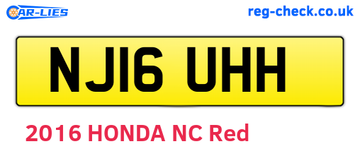 NJ16UHH are the vehicle registration plates.