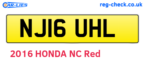 NJ16UHL are the vehicle registration plates.