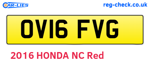 OV16FVG are the vehicle registration plates.