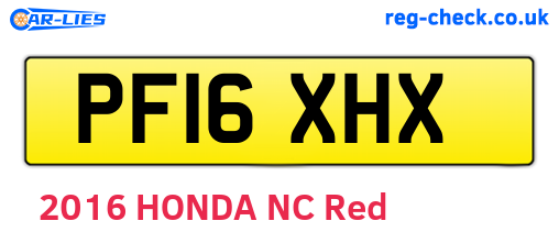 PF16XHX are the vehicle registration plates.