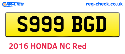 S999BGD are the vehicle registration plates.