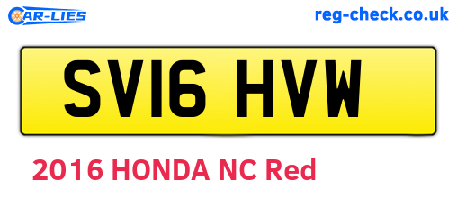 SV16HVW are the vehicle registration plates.