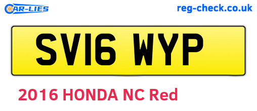 SV16WYP are the vehicle registration plates.