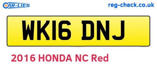 WK16DNJ are the vehicle registration plates.
