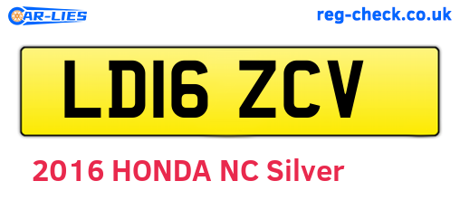 LD16ZCV are the vehicle registration plates.