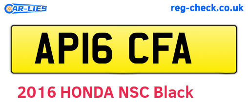 AP16CFA are the vehicle registration plates.