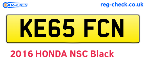 KE65FCN are the vehicle registration plates.