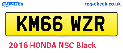 KM66WZR are the vehicle registration plates.