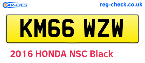 KM66WZW are the vehicle registration plates.