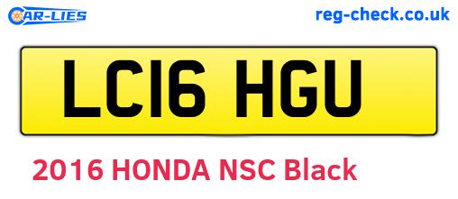 LC16HGU are the vehicle registration plates.