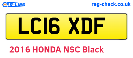 LC16XDF are the vehicle registration plates.