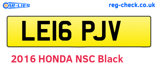 LE16PJV are the vehicle registration plates.
