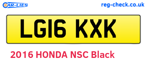 LG16KXK are the vehicle registration plates.