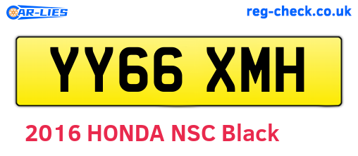 YY66XMH are the vehicle registration plates.