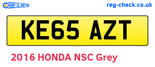 KE65AZT are the vehicle registration plates.