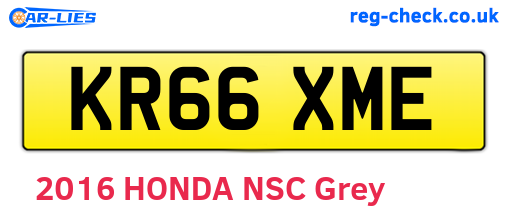 KR66XME are the vehicle registration plates.