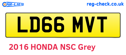 LD66MVT are the vehicle registration plates.