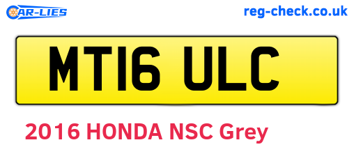MT16ULC are the vehicle registration plates.