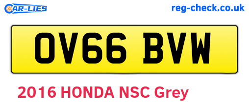 OV66BVW are the vehicle registration plates.