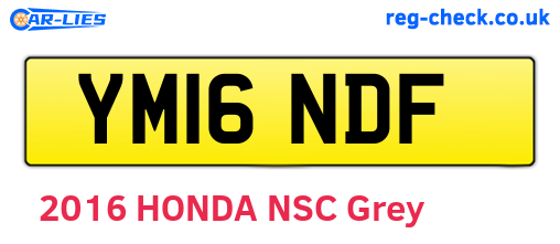 YM16NDF are the vehicle registration plates.