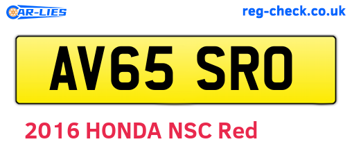 AV65SRO are the vehicle registration plates.