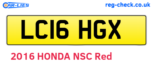 LC16HGX are the vehicle registration plates.