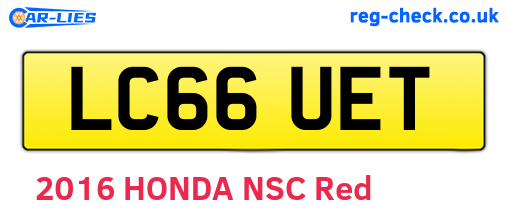 LC66UET are the vehicle registration plates.