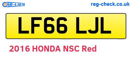 LF66LJL are the vehicle registration plates.