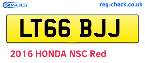 LT66BJJ are the vehicle registration plates.
