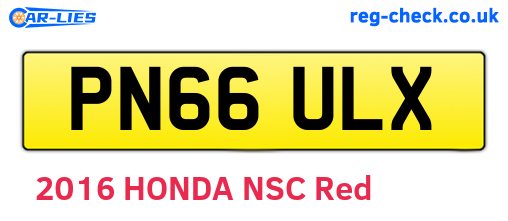 PN66ULX are the vehicle registration plates.