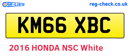 KM66XBC are the vehicle registration plates.
