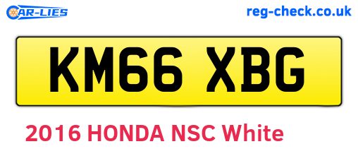 KM66XBG are the vehicle registration plates.