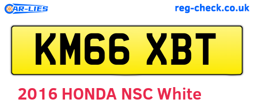 KM66XBT are the vehicle registration plates.