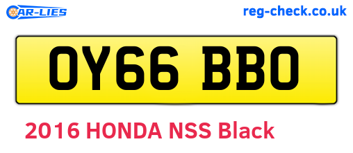 OY66BBO are the vehicle registration plates.